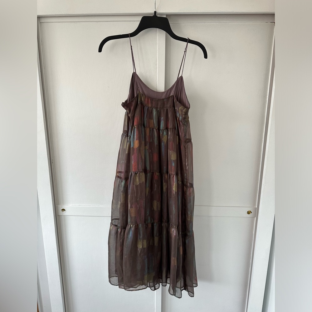 Urban Outfitters Brown Multicolor Ecote Alora Tiered Dress • Size Small - Picture 7 of 8